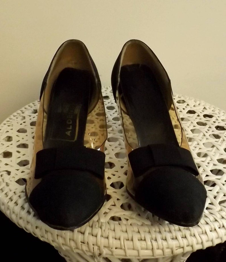 Black Aldens Vintage Bow Pumps image 2