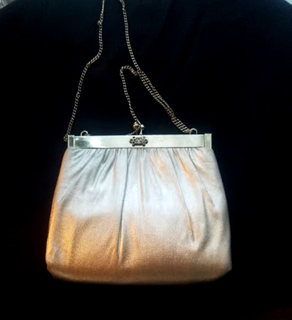 Vintage 60's Silver Lame Purse by HL USA - image 2
