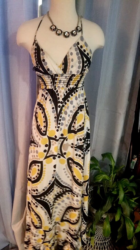 80s Mod Sexy Cotton Boho Maxi Dress - image 4