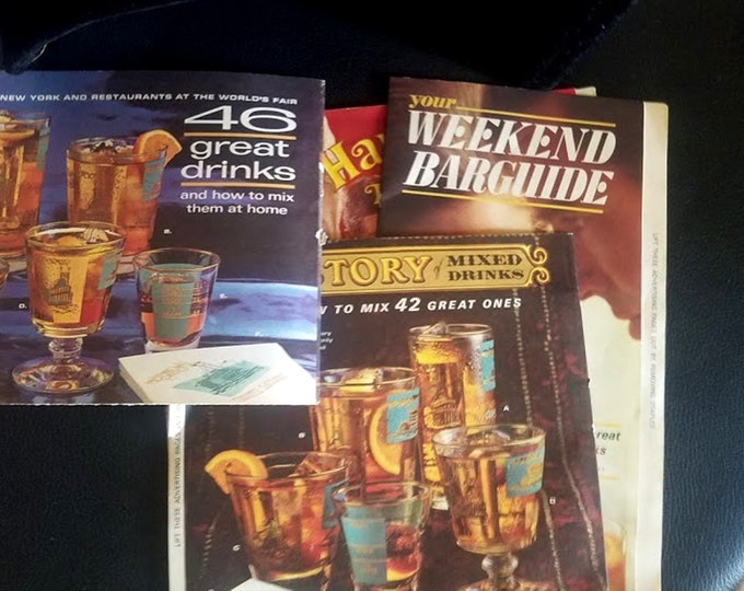 4 Vintage 1961 New York Worlds Fair Drink Recipe Booklets