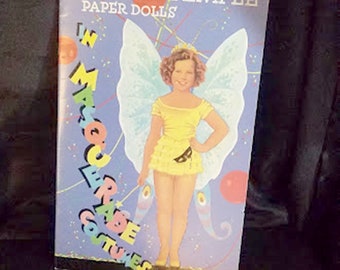 Vintage 90's Shirley Temple Masquerade Costumes Paper Dolls