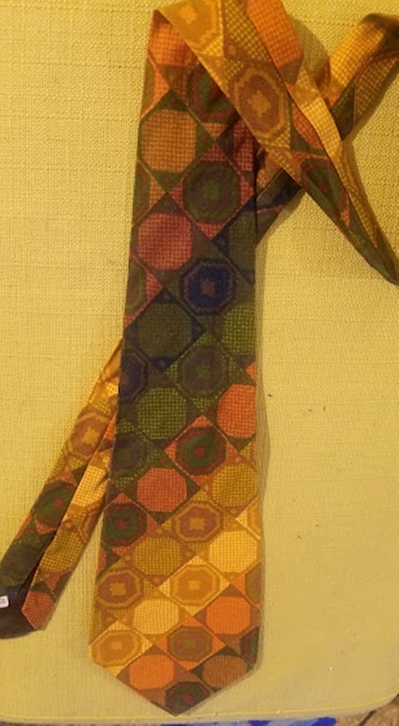 Groovy Vintage 60's Mod Cotton Necktie