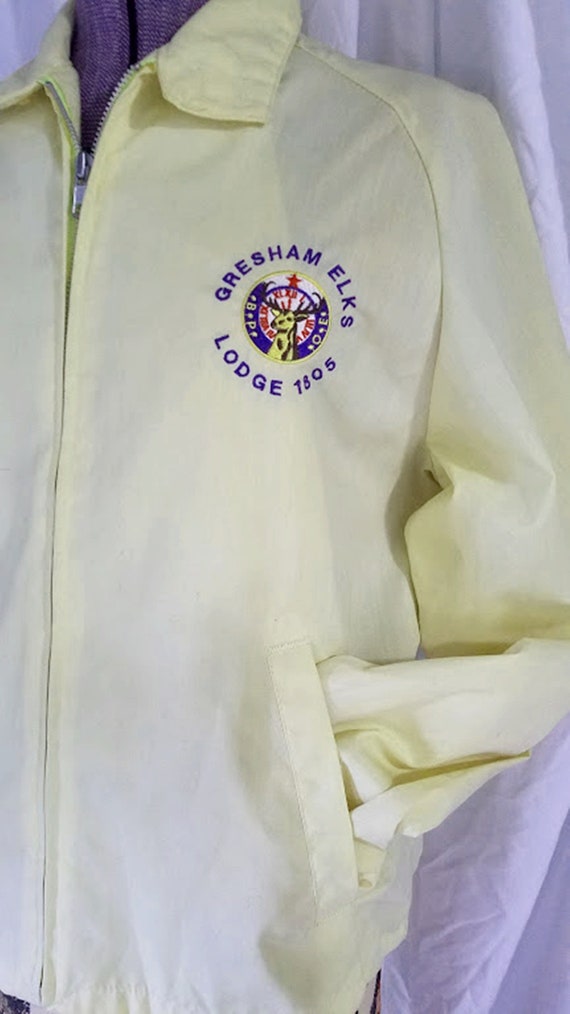 Vintage 80's Pale Yellow Elks Jacket by Dunbrooke