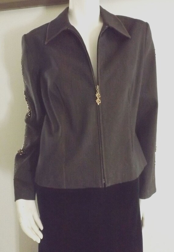 Vintage 90's Joseph Ribkoff Jeweled Jacket - image 3