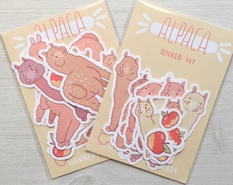 Alpaca Stickers - Farm Sticker Set - Cute Alpaca Stickers - Cute Animal Sticker -