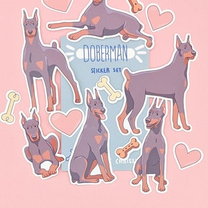 Fawn Doberman Pinscher Stickers - Waterproof Sticker Set