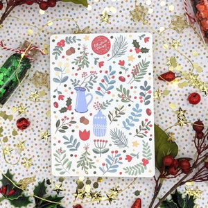 Stickervel gebladerte winter - Stickers gebladerte feestdagen - Feestelijk stickervel - Nordic Christmas