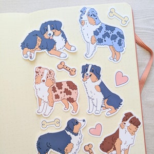 Miniature American Shepherd Stickers - Miniature Australian Shepherd Sticker Set - Dog Stickers - Mini Aussie