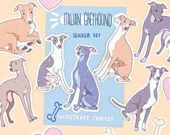 Italian Greyhound Stickers - Waterproof Stickers