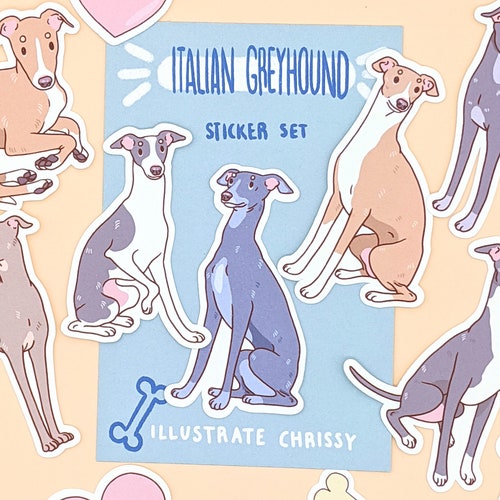 Italian Greyhound Stickers Cute Dog Sticker Set Cartoon - Etsy Italian Greyhound Stickers Cute Dog Sticker Set Cartoon - Etsy