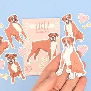 Pegatinas de boxeador adorables - Regalo de perro boxeador adorable - Regalo para amantes de los perros - Papelería para perros