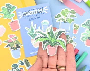House Plant Sticker Set - Waterproof Die Cut Stickers