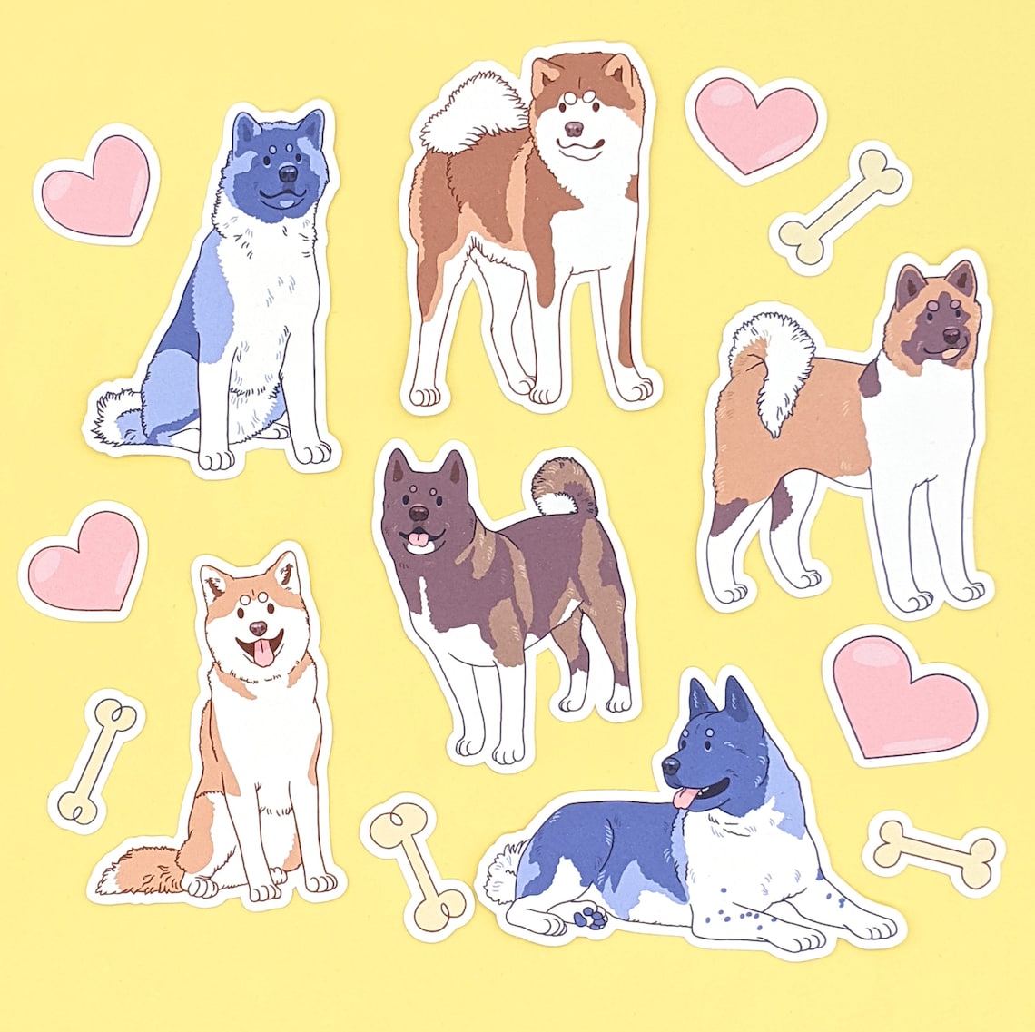 Akita Sticker Set Süße Hunde Sticker Akita Inu Etsy