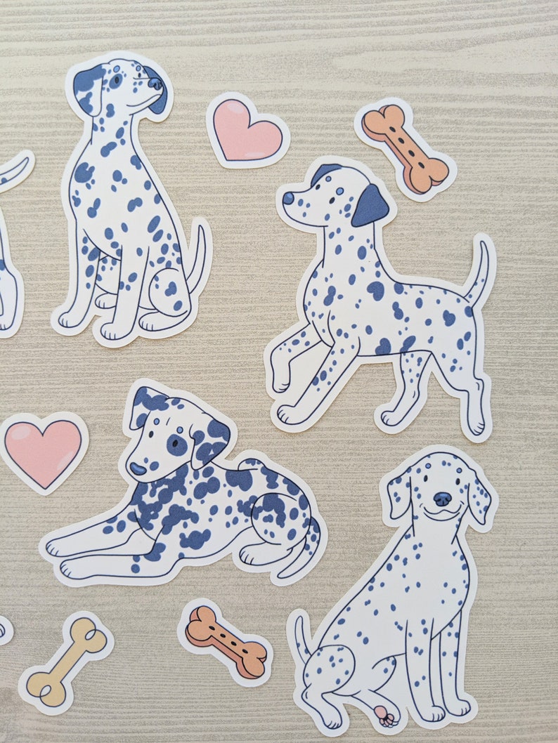 Cute Dog Stickers Dlamatian Sticker Set Dog Stickers Etsy