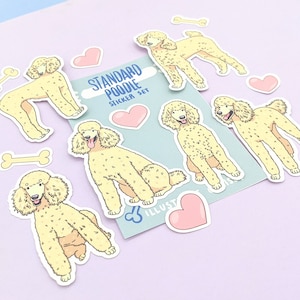 Cream Standard Poodle Stickers