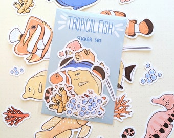 Tropical Fish Sticker Set - Fish Stickers