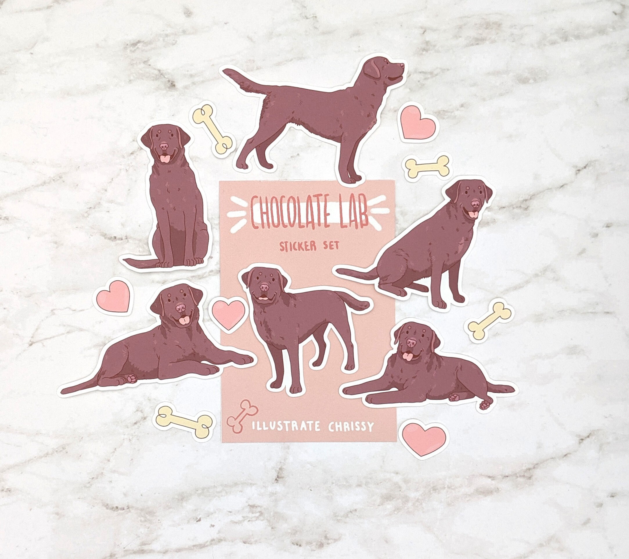 Chocolate Lab Stickers Cute Labrador Retriever Stickers Etsy