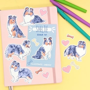 Blue Merle Shetland Sheepdog Stickers - Waterproof