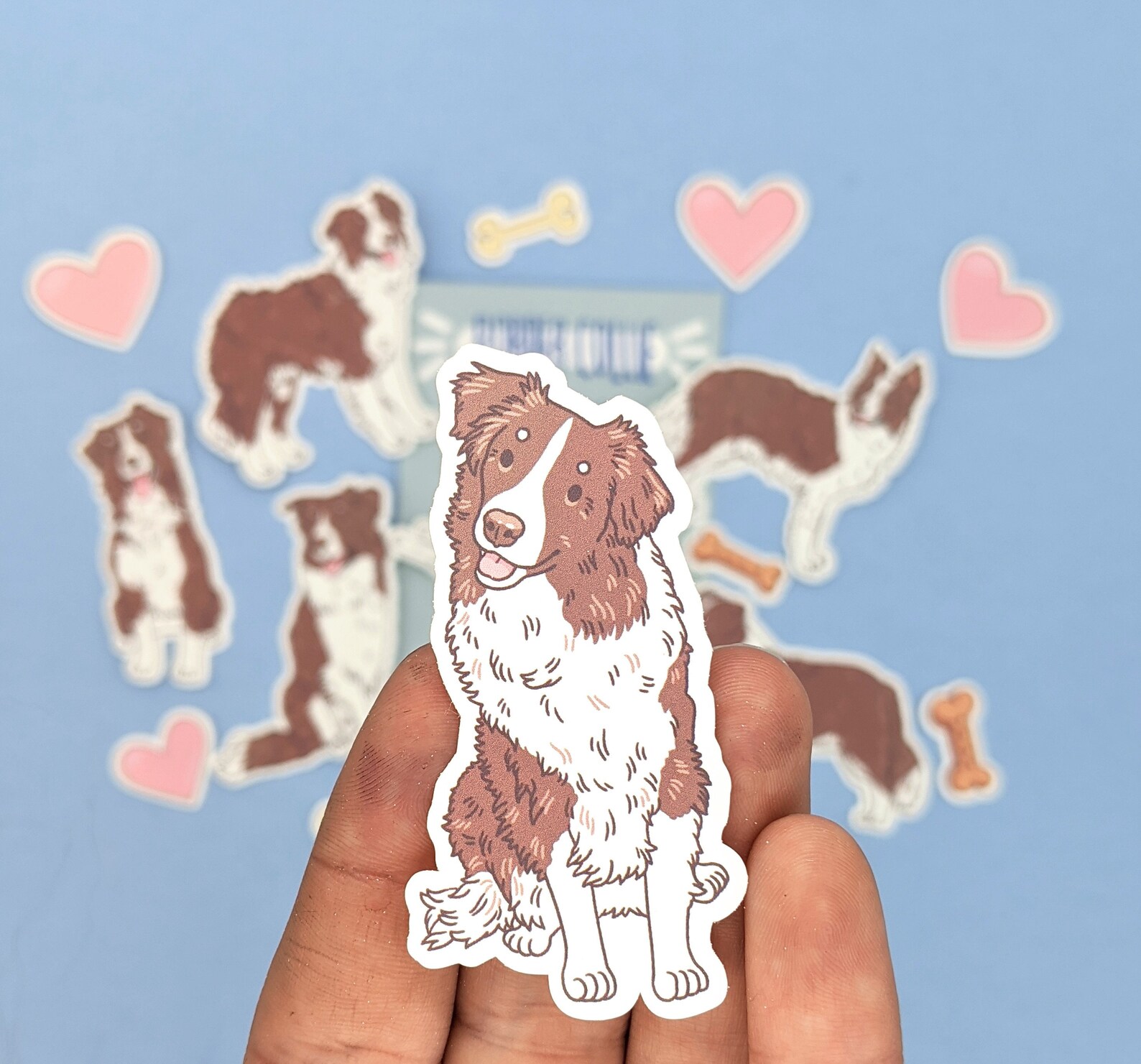 Brown Border Collie Sticker Set - Cute Dog Sticker Pack - Etsy