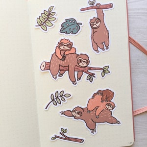 Sloth Stickers - Cute Sloth Sticker Set - Sticker Pack - Cute Stickers image 6