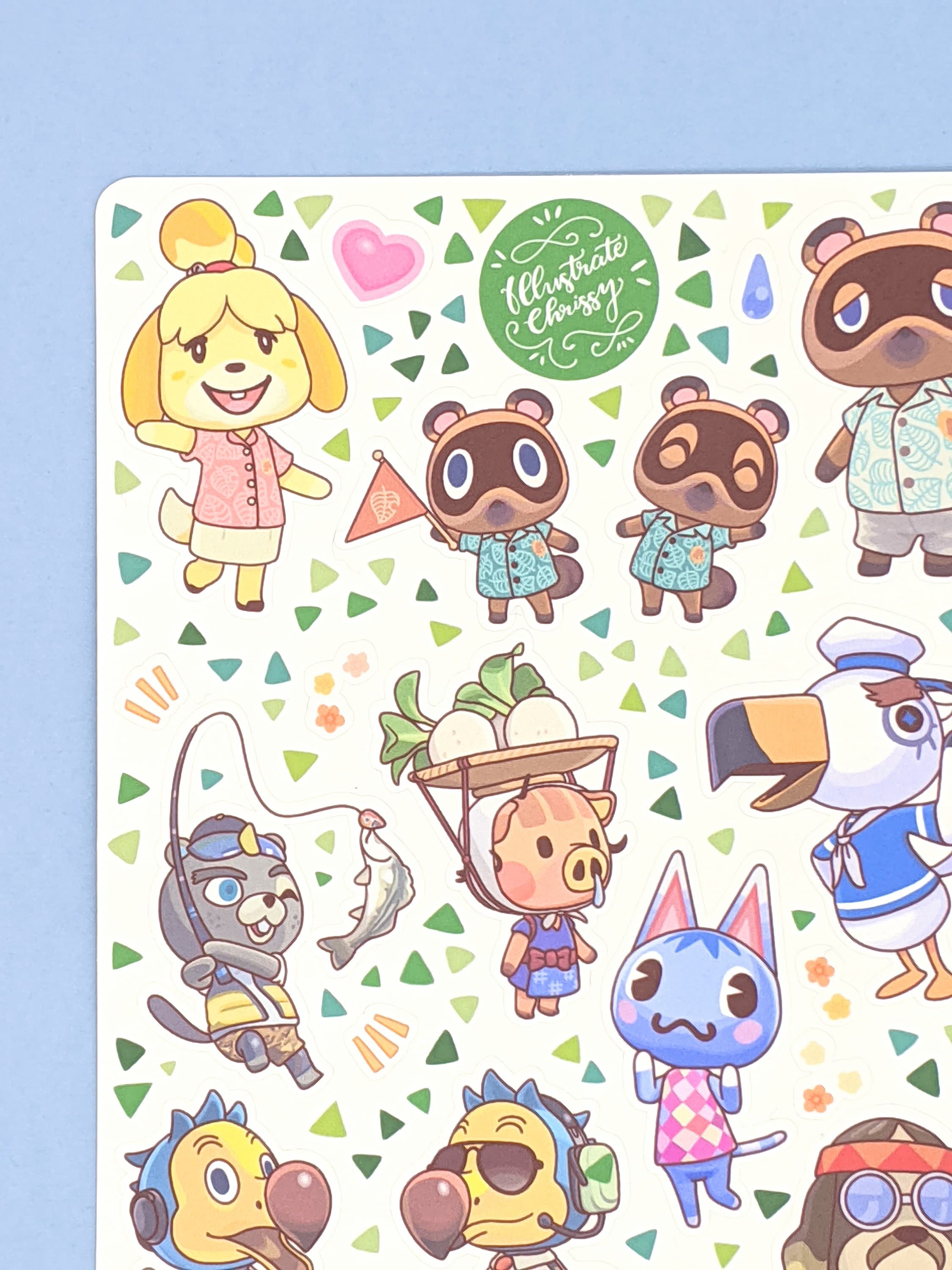 Animal Crossing New Horizons Sticker Sheet Isabelle Tom | Etsy
