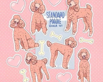 Apricot Standard Poodle Stickers - Waterproof