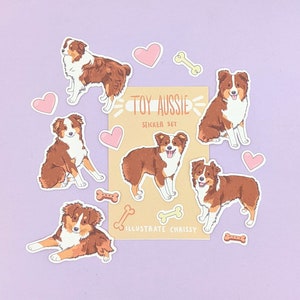 Adesivos Toy Aussie - Red Tri - À prova d'água