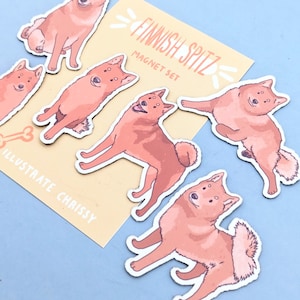 Finnish Spitz Magnet Set - Fridge Magnets