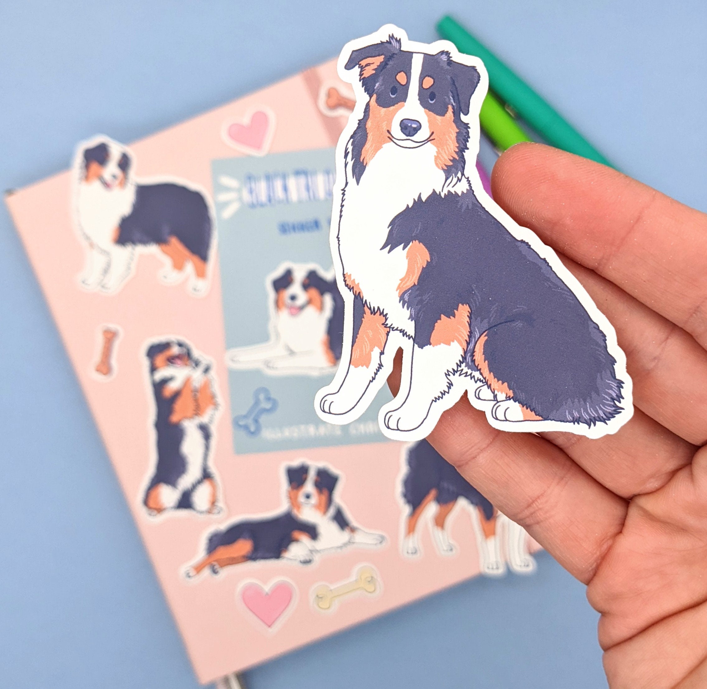 Buy Black Tri Australian Shepherd Stickers - Tricolor Aussie Dog Sticker  Set Online in India - Etsy, image size:2271x2214