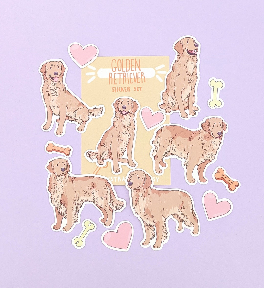 Golden Retriever Stickers - Waterproof Sticker Pack - Etsy