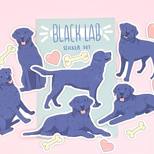 Pu&ograve; includere: Un set di adesivi di cani Labrador Retriever neri. Gli adesivi mostrano i cani in diverse pose, tra cui seduti, in piedi e in corsa. Gli adesivi sono perfetti per aggiungere un tocco di personalit&agrave; a laptop, borracce, quaderni e altro ancora.