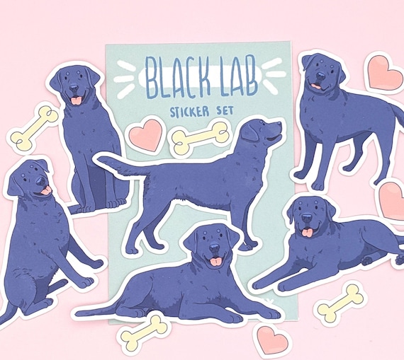 Black Lab Stickers - Black Labrador Stickers - Labrador Retriever - Cute Stickers