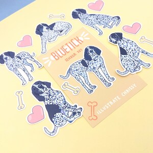 Hellblauer Coonhound Aufkleber - Süßes Hunde Sticker Set