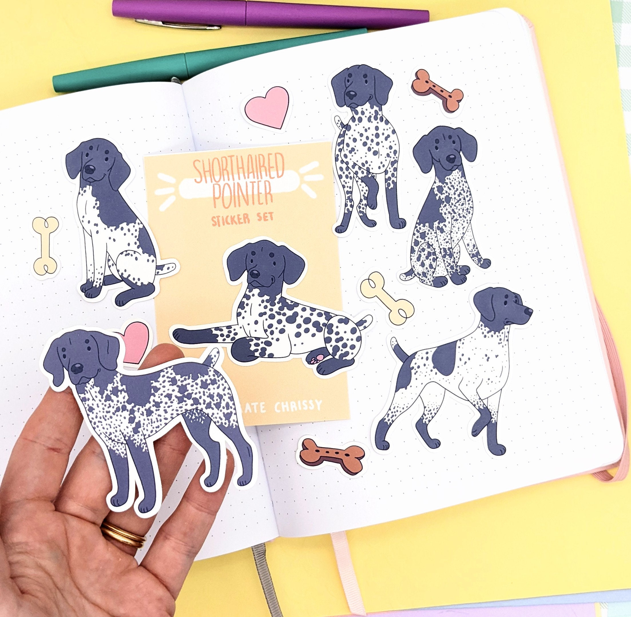 Buy Cute German Pointer Stickers - Black and White Short Haired Pointer -  Cute Dog Sticker Set Online in India - Etsy, image size:2206x2154