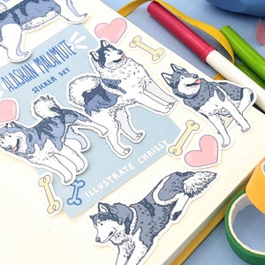 Pegatinas de Alaskan Malamute - Resistentes al agua