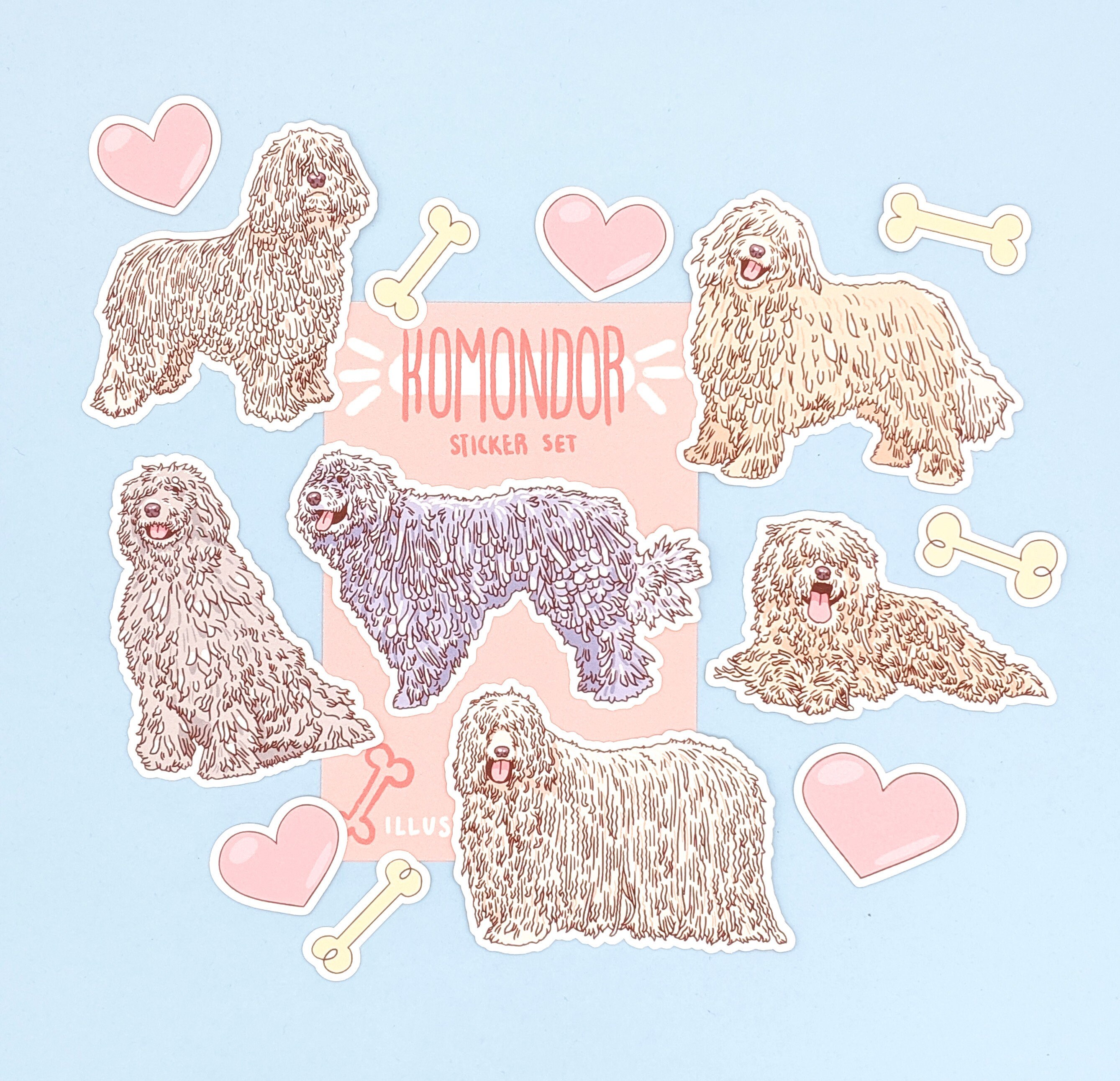 Komondor Stickers Cute Hungarian 