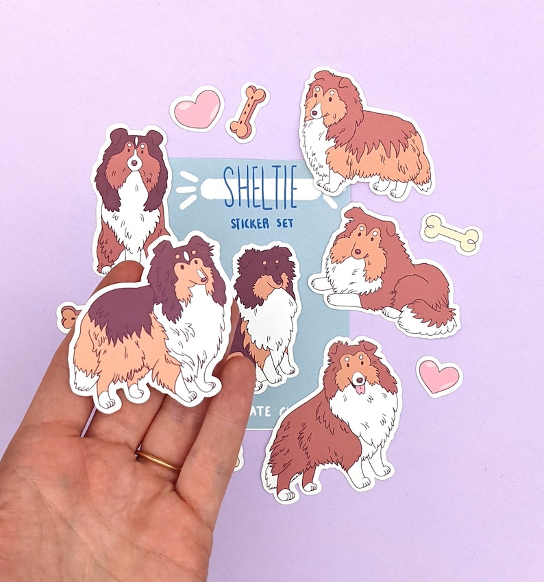 Dog Stickers Shetland Sheepdog Stickers Sheltie Sticker Set