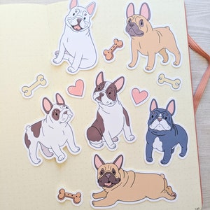 Französische Bulldogge Aufkleber-Set - Wasserdichte Aufkleber