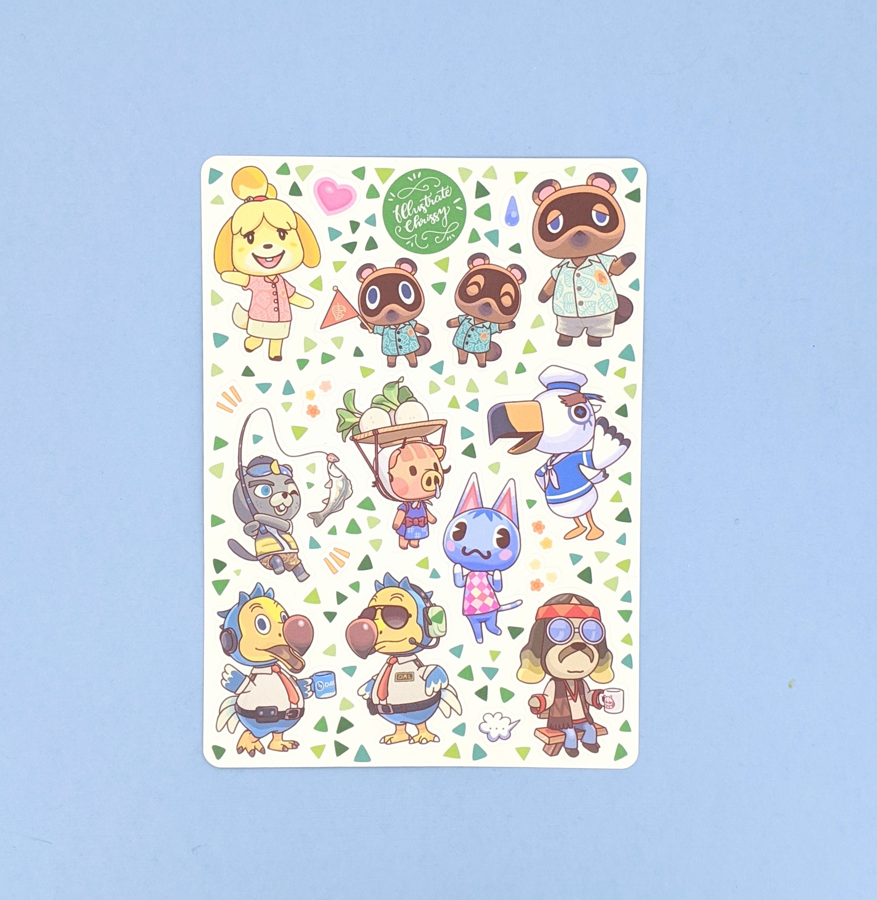 Laptop iPad Bullet Journal Planner Matte Water Resistant Stickers Animal Crossing Villager Emote