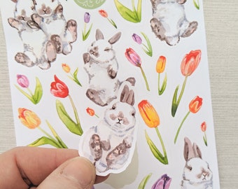 Bunny Sticker Sheet - Cute Stickers - Cute Bunny Stickers