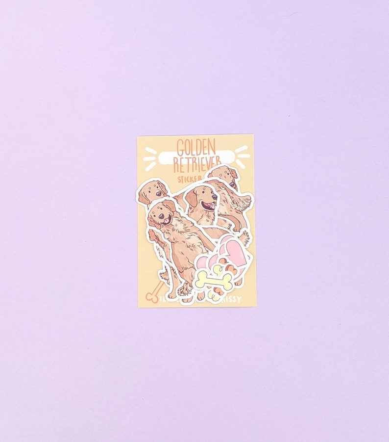 Golden Retriever Stickers Cute Retriever Sticker Pack Cute Stickers Dog Sticker Set