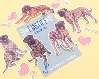 Brindle Mastiff Stickers - Cute Dog Stickers