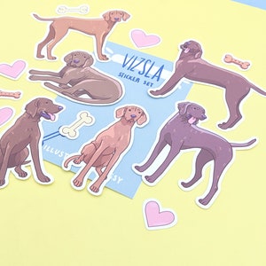 Vizsla Aufkleber Set - Süße Hunde Aufkleber - Haustier Aufkleber