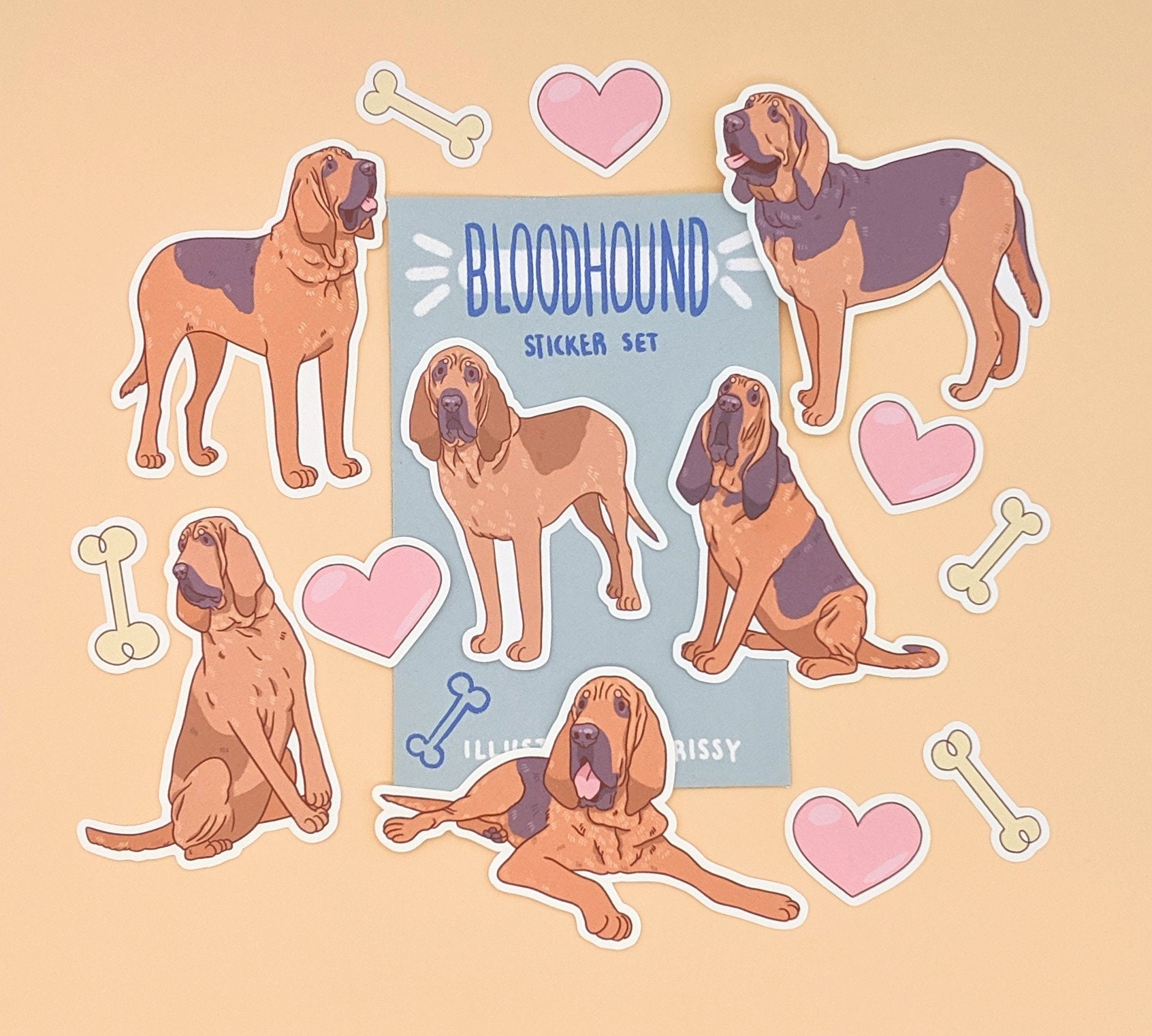 Bloodhound Stickers Cute Dog Sticker Set Cartoon Dog - Etsy Singapore Bloodhound Stickers Cute Dog Sticker Set Cartoon Dog - Etsy Singapore
