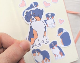 Cartoon Australian Shepherd Puppy Waterproof Stickers