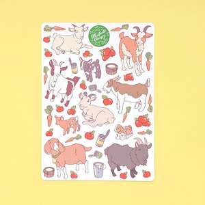 Cute Goat Stickers - Farm Stickers - Cute Sticker Sheet - Baby Goats - Gifts