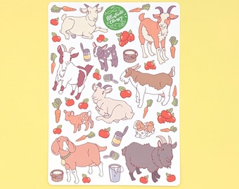 Cute Goat Stickers - Farm Stickers - Cute Sticker Sheet - Baby Goats - Gifts