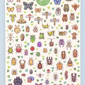 どうぶつの森 虫ステッカーシート - どうぶつの森 新生活 - 任天堂ステッカー - かわいいステッカー