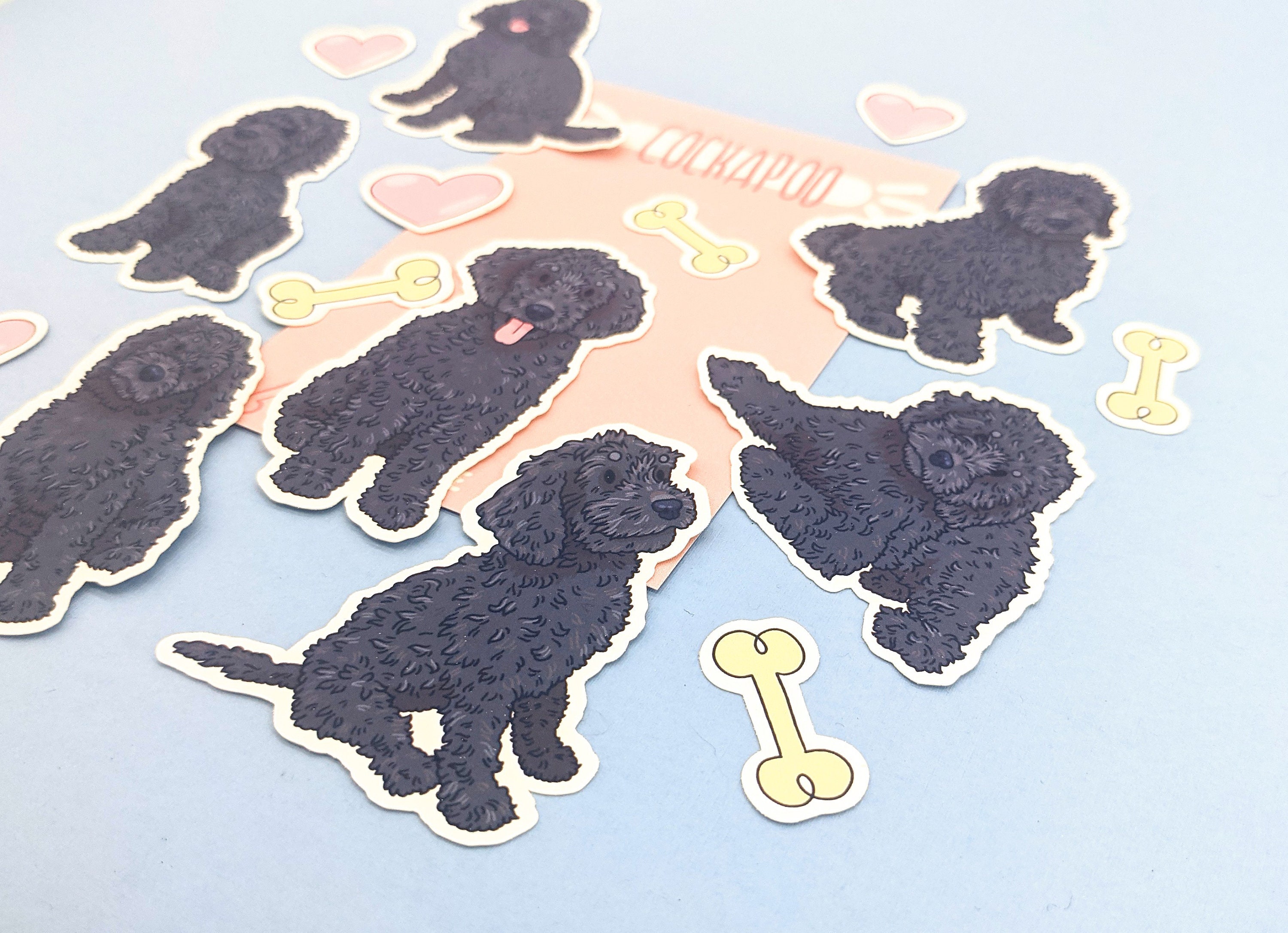 Black Cockapoo Stickers - Cute Cockapoo Gift - Dog Sticker Set - Etsy