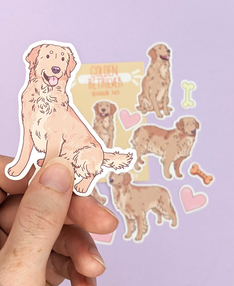 Golden Retriever Stickers Cute Retriever Sticker Pack Cute Stickers Dog Sticker Set